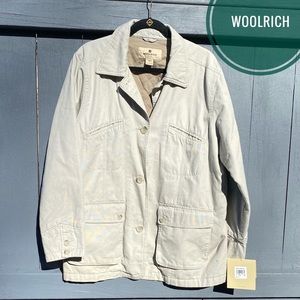 NWT WOOLRICH BARN COAT British Tan natural cottage core khaki utility cost
